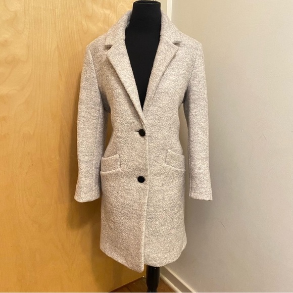 Marc New York Paige Wool Blend Bouclé Coat - Ivory Gray Women’s Size 10 - Picture 6 of 17